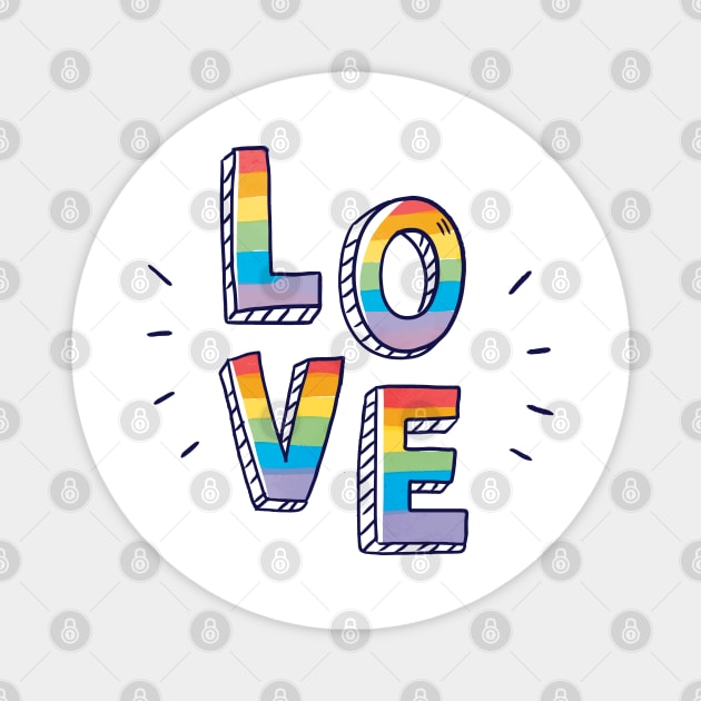 Love is love. Rainbow pride Magnet by alterkiri